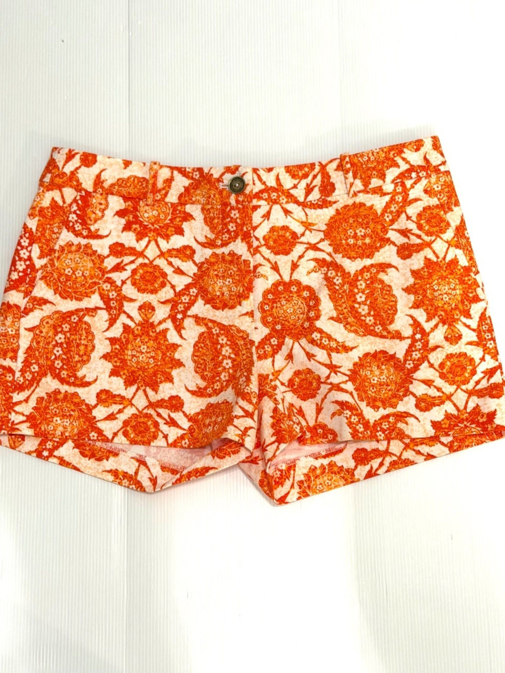 MICHAEL Michael Kors Orange Paisley Floral Chino Shorts Size 4